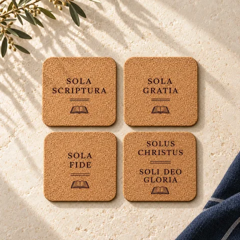 AI-generated design concept: Five solas · cork
