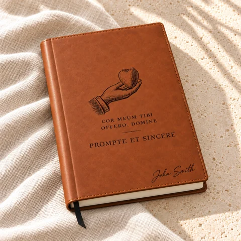 AI-generated design concept: Calvin’s motto journal