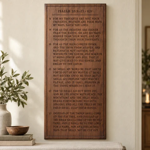 AI-generated design concept: Isaiah · the Word that accomplishes