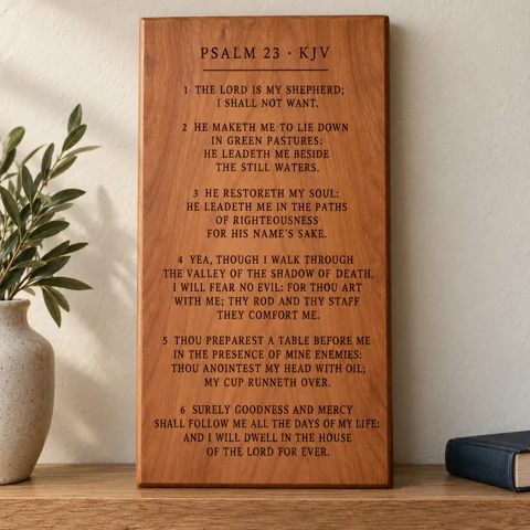AI-generated design concept: Psalm 23 · the Shepherd’s care