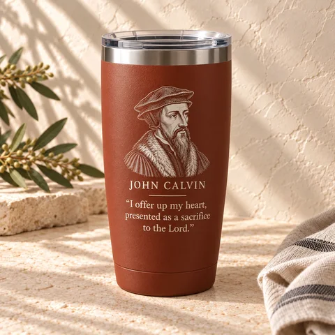 AI-generated design concept: Calvin · travel tumbler