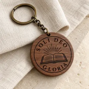 Soli Deo Gloria · walnut keychain
