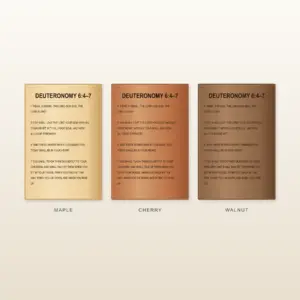 Deuteronomy 6:4–7 · NKJV · Maple, Cherry and Walnut, full-board comparison