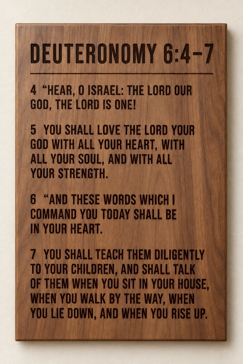 Deuteronomy 6:4–7 · NKJV · Walnut
