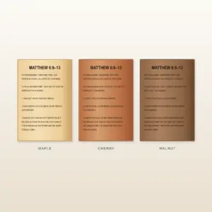 The Lord’s Prayer · NKJV · Maple, Cherry and Walnut, full-board comparison